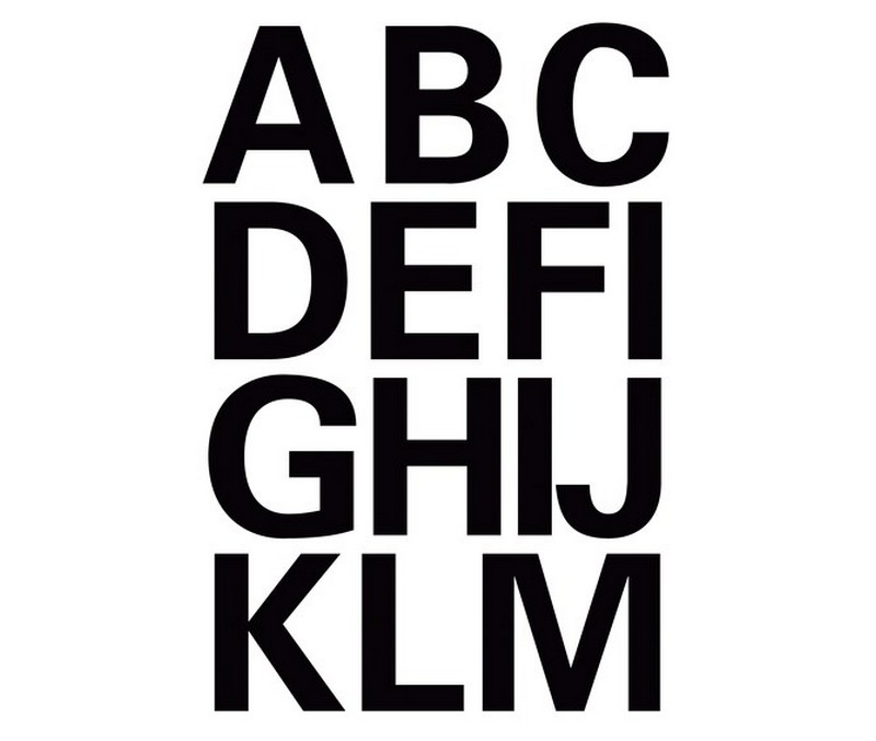 Selvklæbende bogstaver,  A-Z, 25mm - Sort