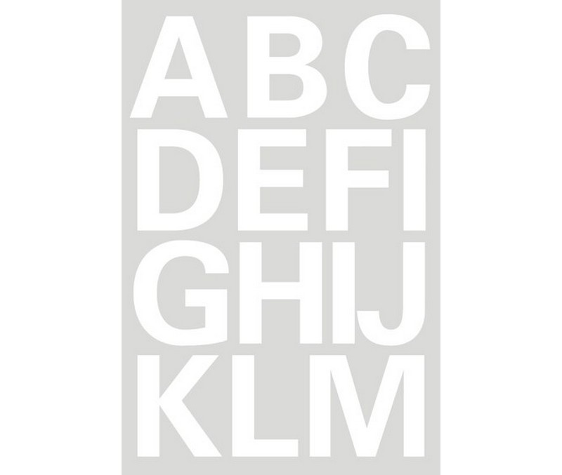 Selvklæbende bogstaver,  A-Z, 25mm - Hvid