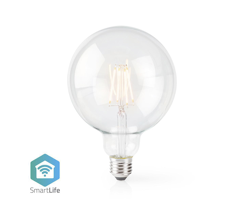 Nedis® SmartLife LED glødepære Wi-Fi | E27 | 500 lm | 5 W | Varm Hvid | 2700 K | Glas | Android™ / IOS | G125