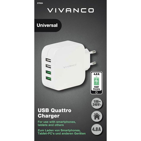 Vivanco Universal USB Quattro oplader