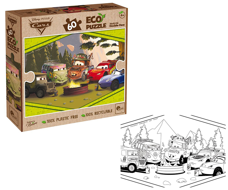 Disney Eco Puzzle 2-i-1 70x50 cm - Cars - 60 brikker