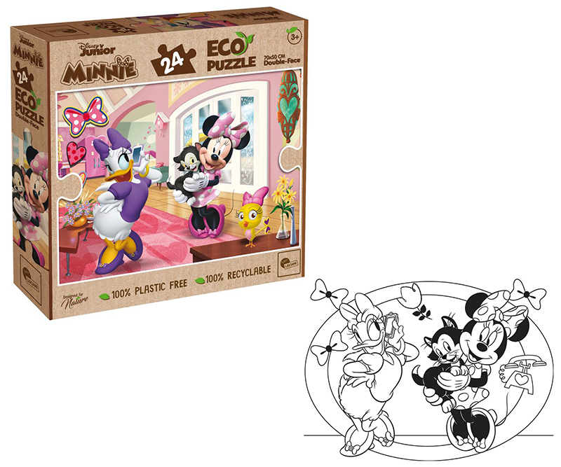 Disney Eco Puzzle 2-i-1 70x50 cm - Minnie - 24 brikker