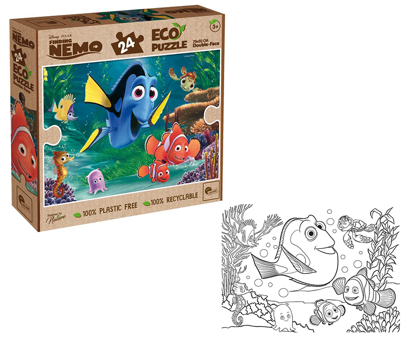 Disney Eco Puzzle 2-i-1 70x50 cm - Finding Nemo - 24 brikker