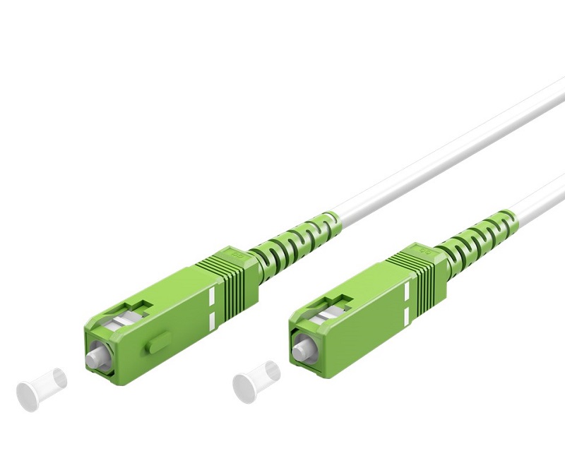 Fiberoptisk kabel (FTTH), Singlemode (OS2) Hvid, (Simplex) 0,5m