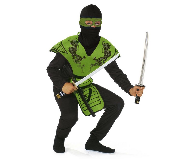 Udklædning - Grøn ninja - 160 cm