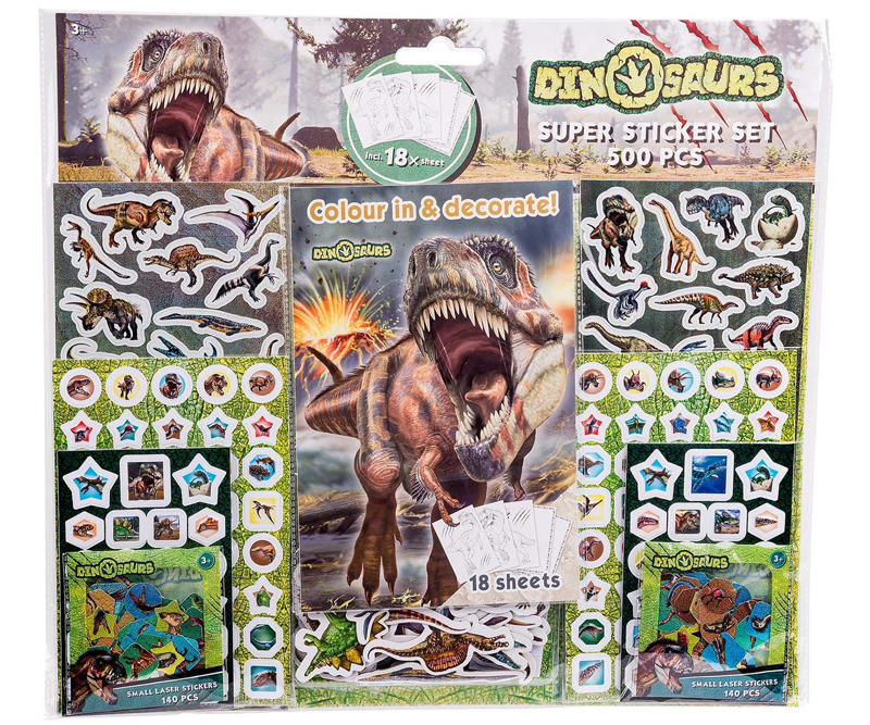 Dinosaurs super stickersæt - 500 klistermærker