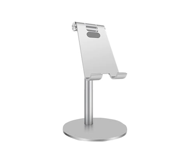 Universal stander til smartphones og tablets - 360 grader roterbar Aluminium - Sølv