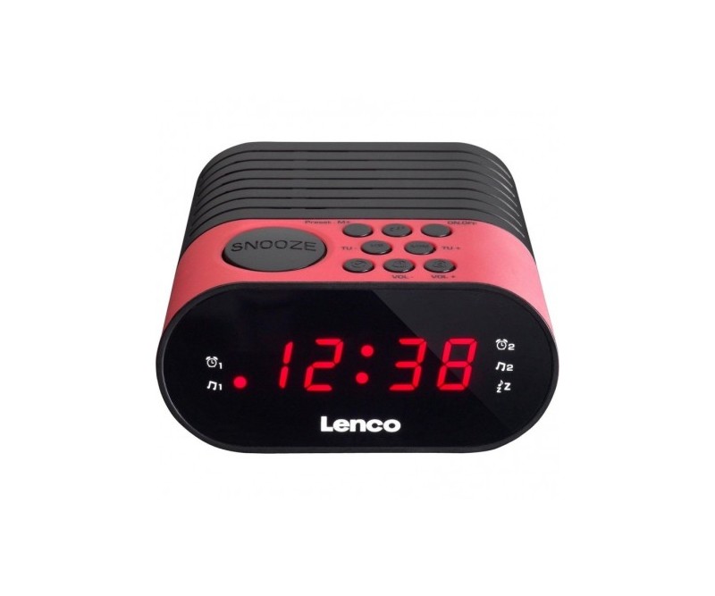 Lenco Clockradio med FM Radio Og LED Display Pink