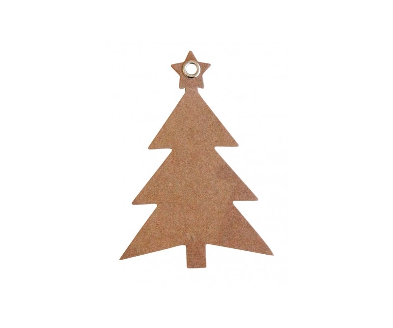 Gavemærker med hul, 8x6cm, Natur - juletræ