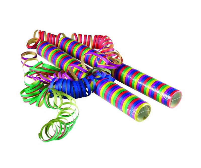 Serpentiner MEGA, 1 ruller m/farver i blå, lilla, gul, grøn og rød