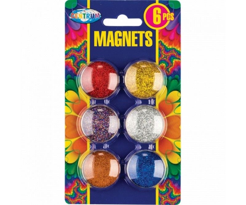 Magneter Glitter, Ø30mm - 6 stk.