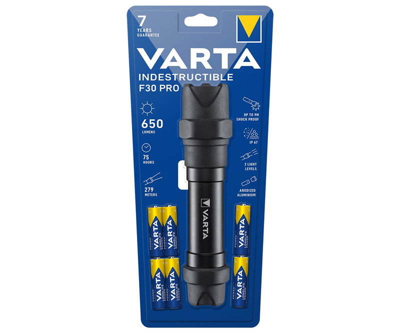 Varta - Indestructible F30 Pro lommelygte - Sort