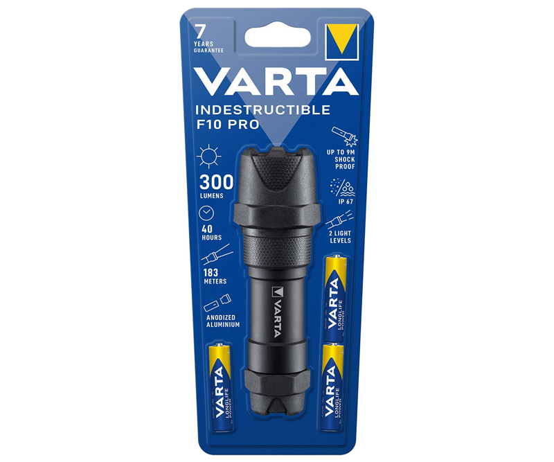 Varta - Indestructible F10 Pro lommelygte -  Sort