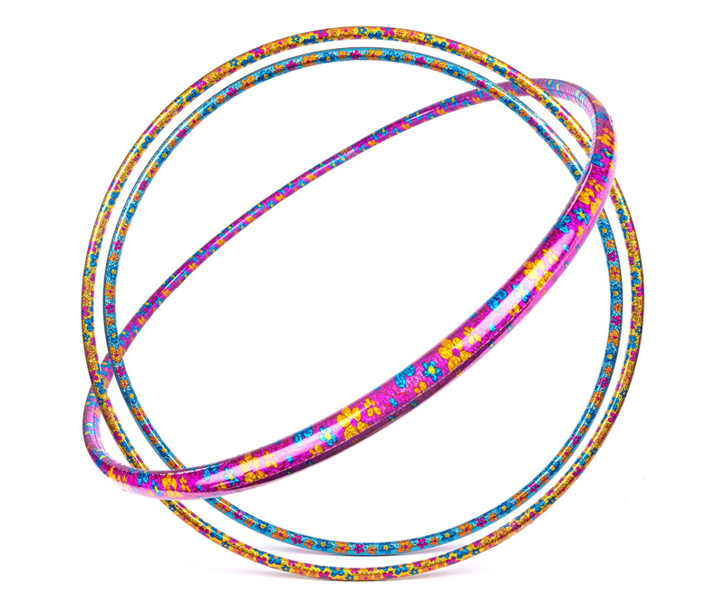 4-GIRLZ - Hula Hop Ring med laserprint med blomstermotiv - vælg mellem flere størrelser