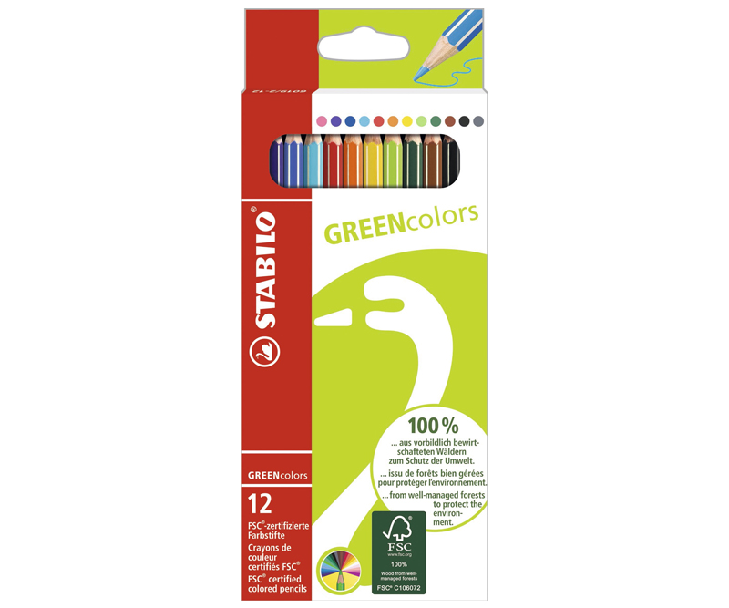 Stabilo GreenColors Farveblyanter 12 stk