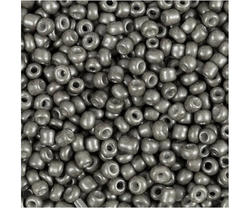 Rocaiperler, diam. 3 mm, str. 8/0 , hulstr. 0,6-1,0 mm, grå, 25 g/ 1 pk.