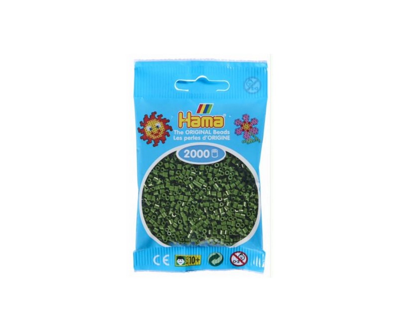 Mini perler 2,5mm -  skovgrøn (nr 501-102)