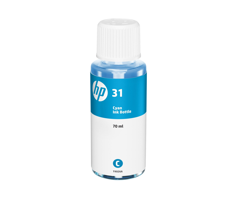 HP 31 Blækrefill - flaske 70 ml - Cyan - 8000 sider