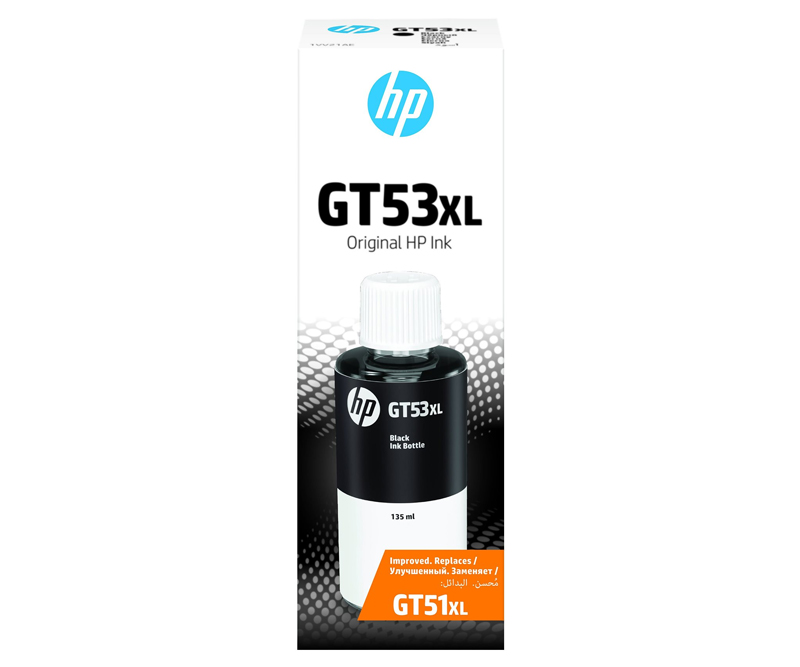 HP GT53XL Blækrefill - flaske 135 ml - Sort - 6000 sider