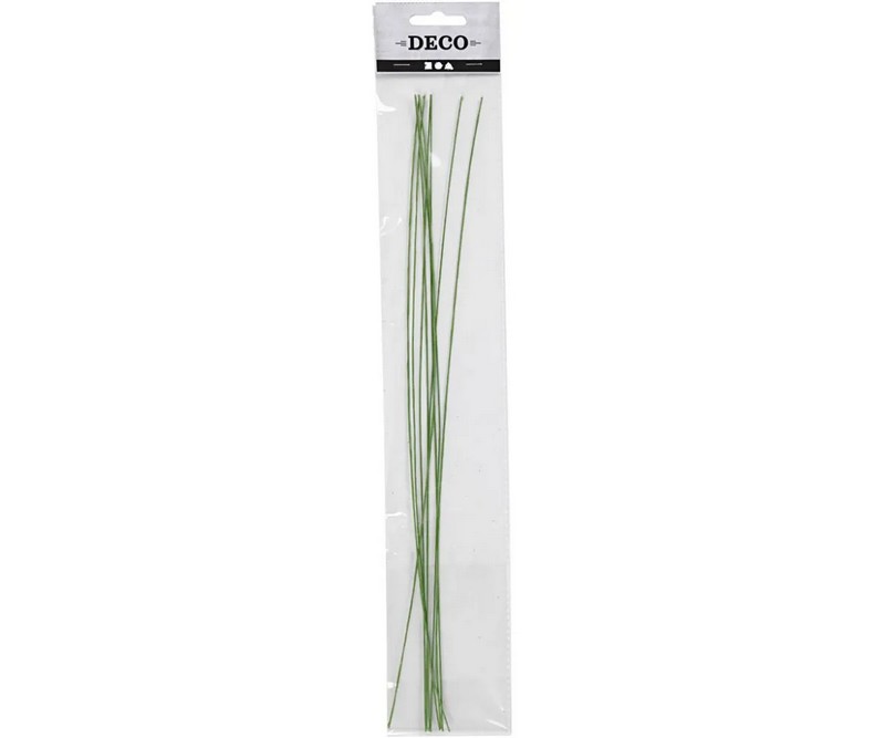 Blomsterstængel tråd, L: 30 cm, diam. 0,6 mm, grøn, 20 stk./ 1 pk.
