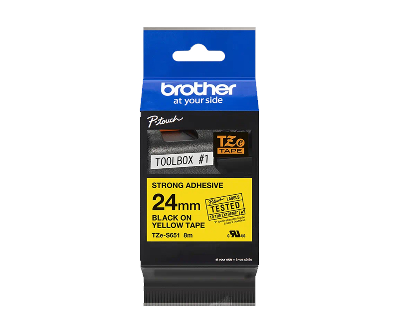 Brother TZeS651 tape 24mmx8m strong black/yellow
