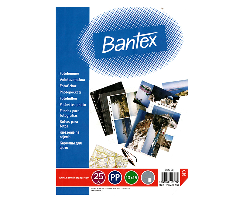 Bantex fotolommer 10x15cm, højformat, 25 stk.