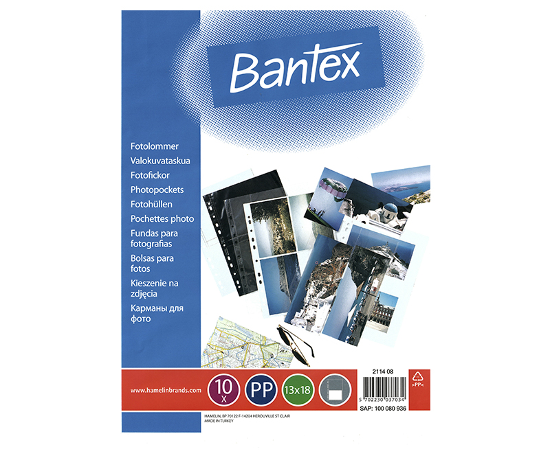 Bantex fotolommer 13x18cm, højformat, 10 stk.