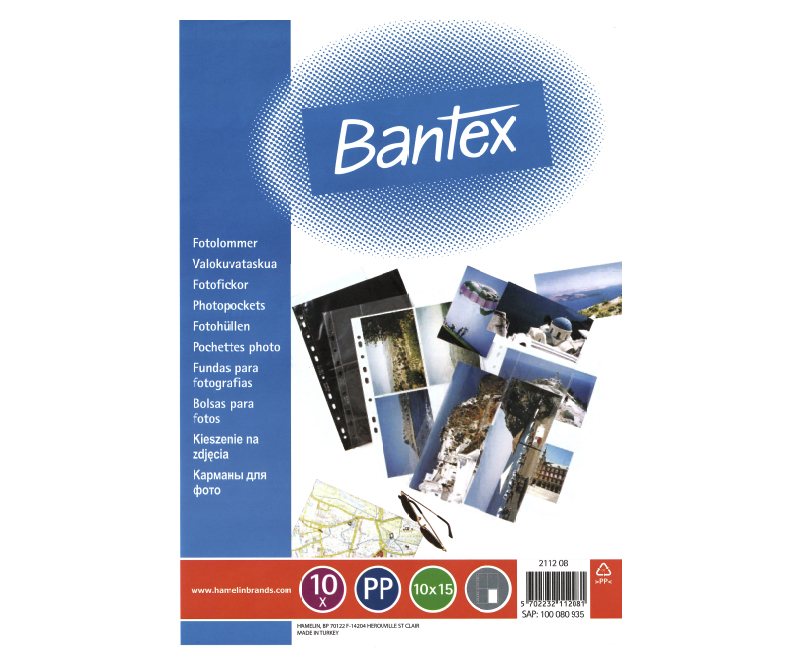 Bantex fotolommer 10x15cm, højformat, 10 stk.