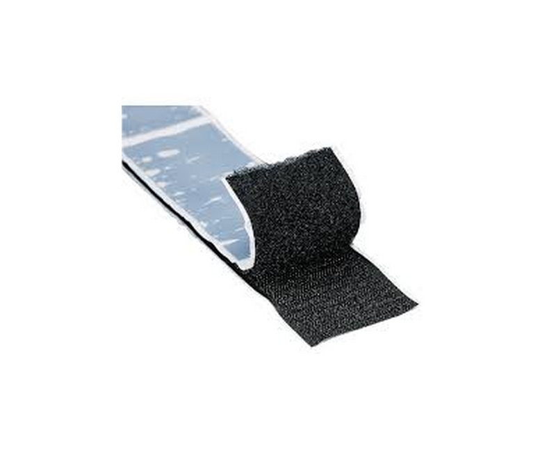 Burrebånd/Velcro - selvklæbende -  B 20mm, L 20cm - sort