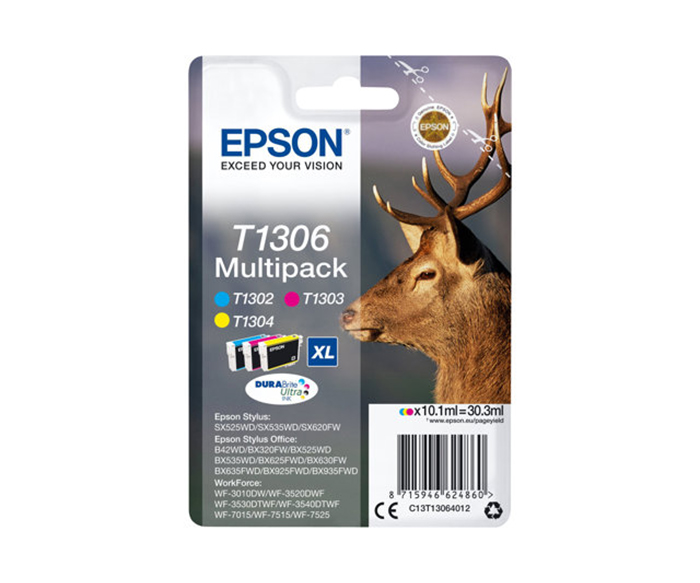 Epson T1306 Multipack - 3 pakker - XL - gul, cyan, magenta