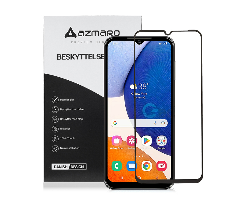 Samsung Galaxy A14 5G - Azmaro Premium hærdet beskyttelsesglas - Komplet dækning