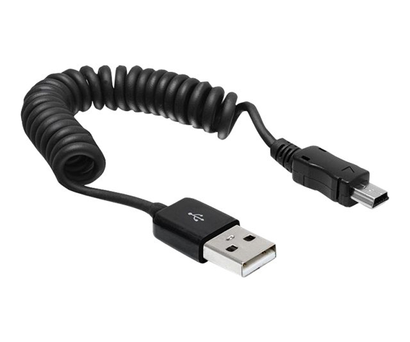 Delock USB-kabel USB (han) til mini-USB type B (han) - 60 cm - snoet - sort