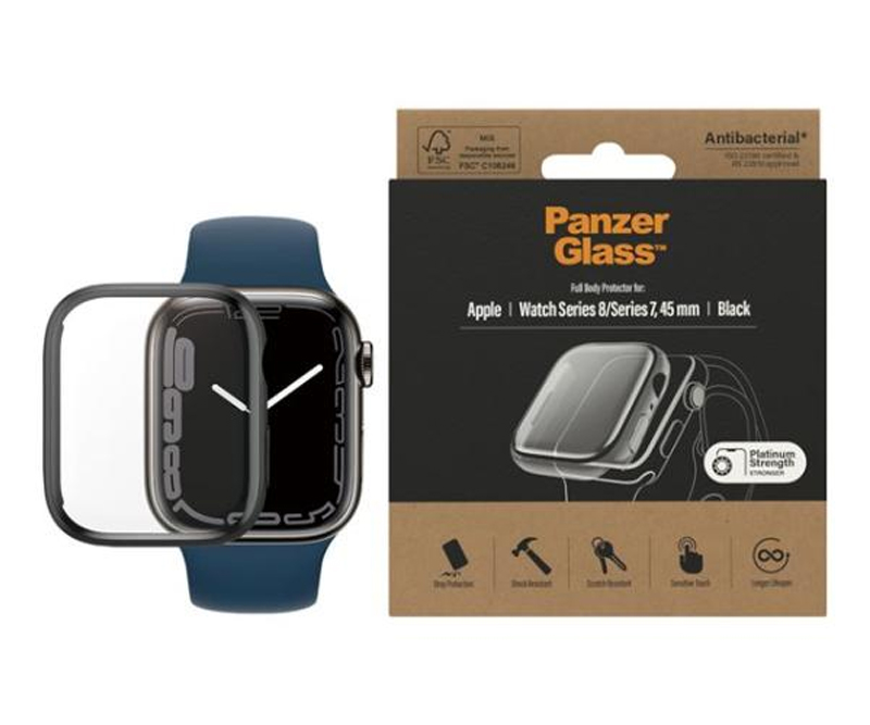 Apple watch 7/8 -45mm PanzerGIass Apple Watch Series 7 , 4.5mm, Black