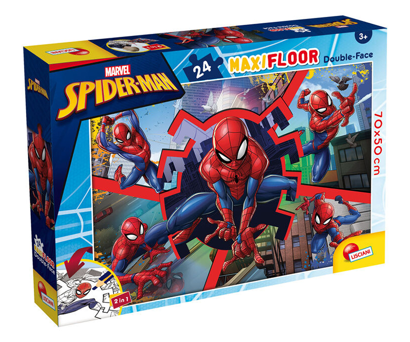 Spiderman 2-i-1 maxi gulvpuslespil med 24 brikker