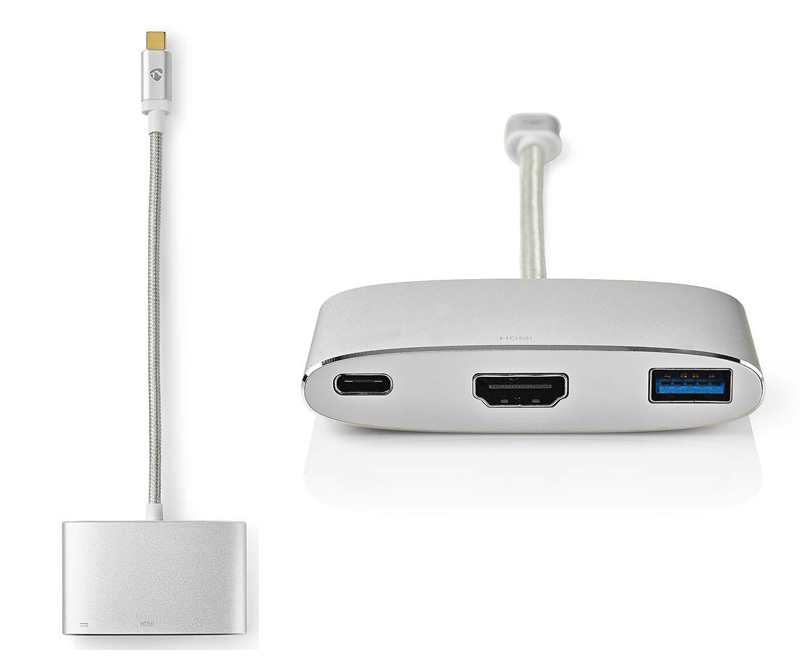 Nedis - USB-C Multi-Port Adapter (HDMI-udgang, USB-A Hun, USB-C Hun)