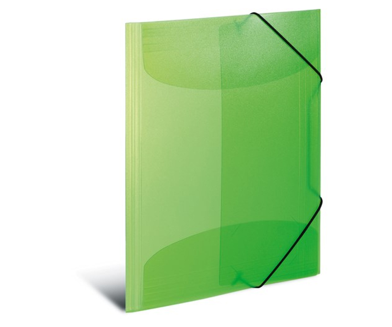 Herma 3-klap elastikmappe PP A3 transparent grøn