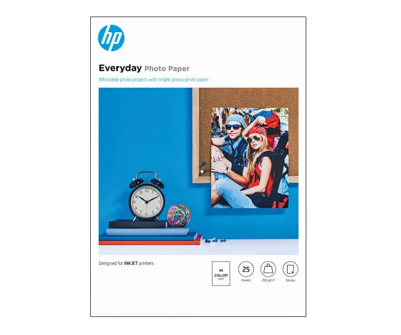 HP A4 Everyday Glossy Photo Paper 200g 25 stk