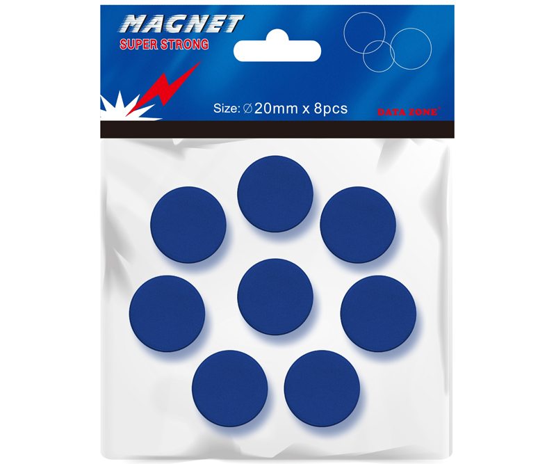 Magneter Ø20mm blå - 8 stk