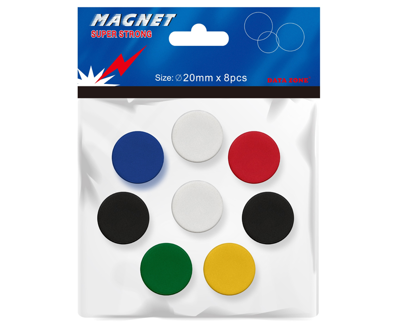 Magneter Ø20mm ass. farver - 8 stk