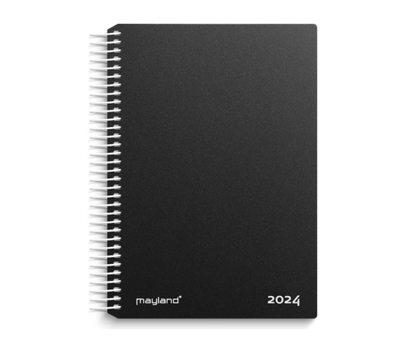 Mayland Dagkalender sort PP-plast 2024
