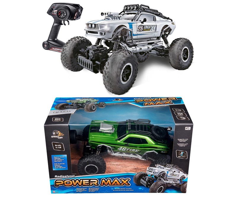 Speed Car - Radiostyret Power Max Rock Crawler i scala 1:12
