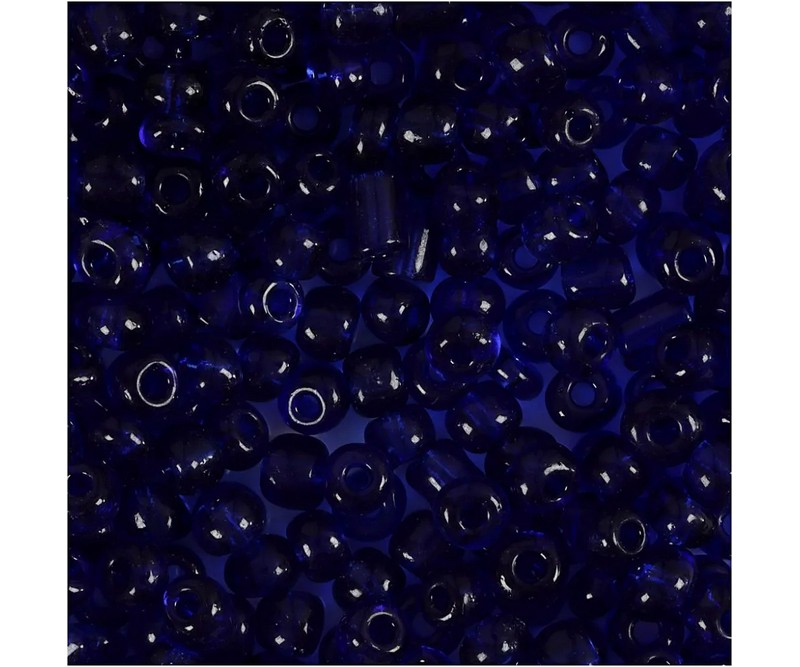 Rocaiperler, diam. 4 mm, str. 6/0 , hulstr. 0,9-1,2 mm, kobolt blå, 25 g/ 1 pk.