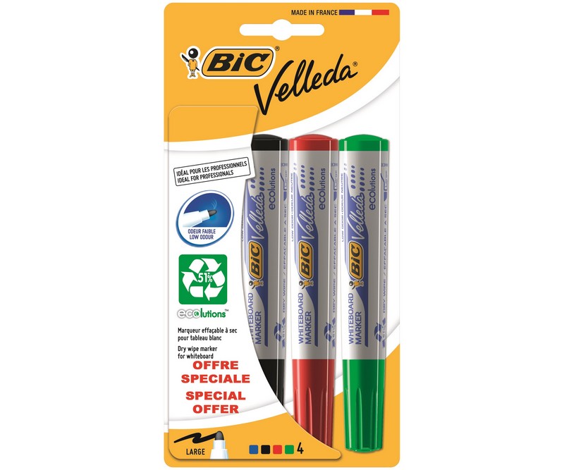 BIC Velleda whiteboardpen 1701 - 4 pack