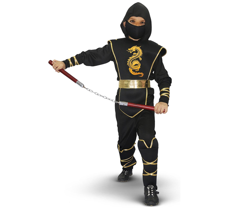 Udklædning - Golden ninja - 120 cm