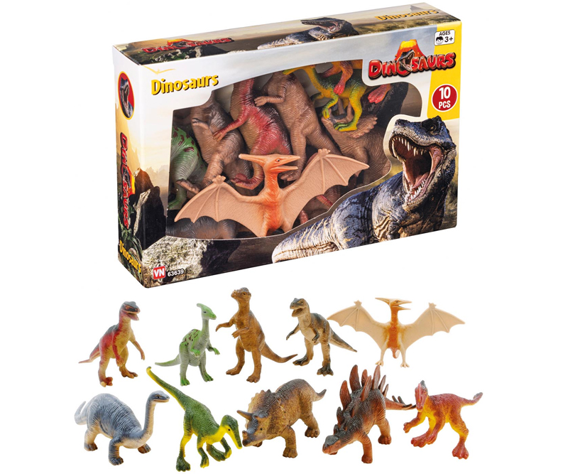 Dinosaurer i boks - 10 stk