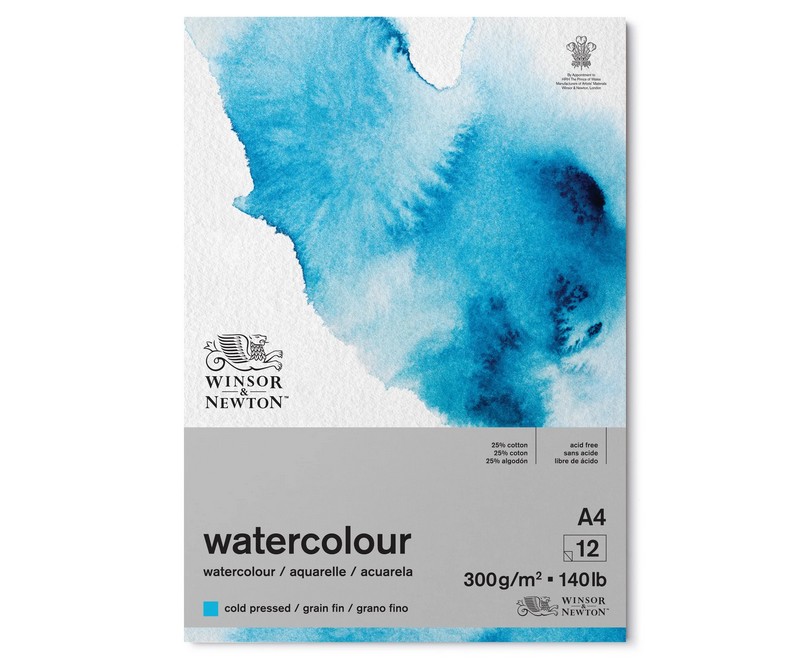 Winsor Newton Watercolour pad cold side glued 300g A4 12pages