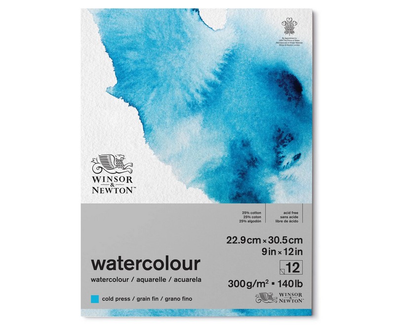 Winsor Newton Watercolour pad cold 300g 23x31cm, 12 pages