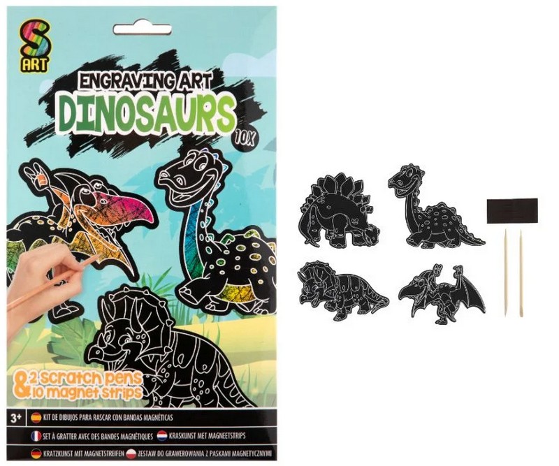 Kradse figurer med dinosaurs - m/magnet strips