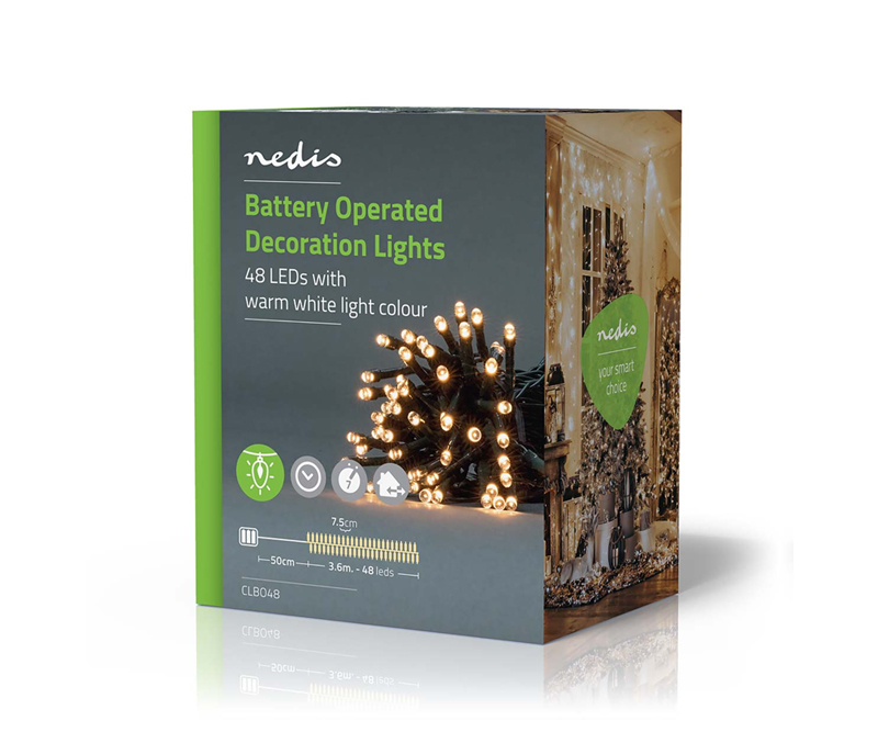Nedis Dekorative Lys Kæde 48 LED's Varm Hvid