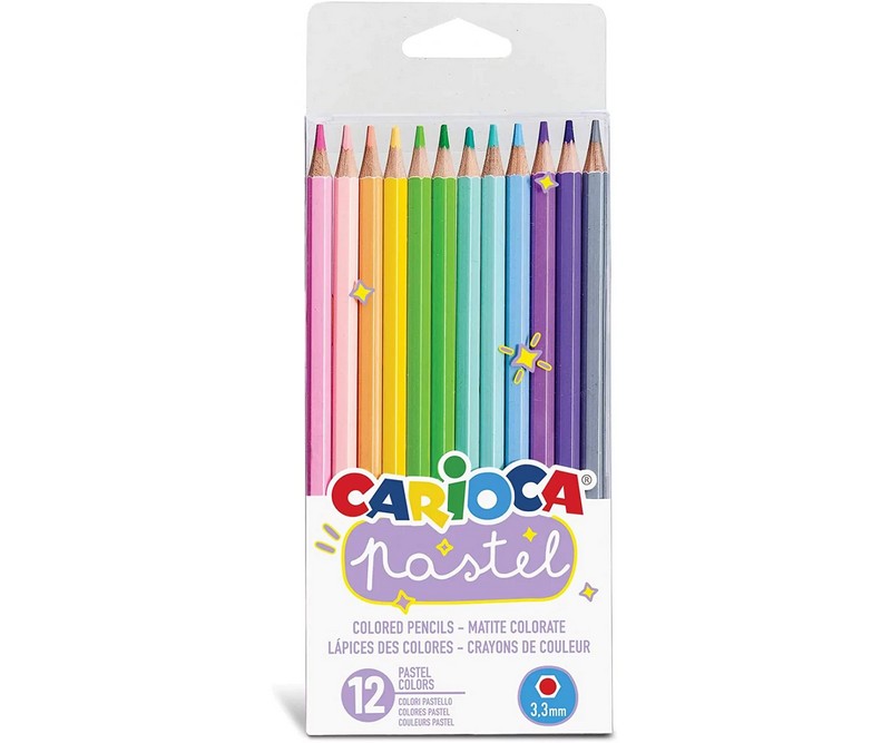Carioca Pastelfarvede farveblyanter - 12 stk.